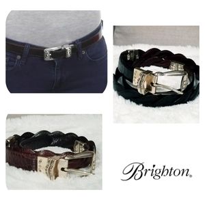 BRIGHTON BRAIDED REV¹ERSIBLE TWO TONE LEATHER BELT